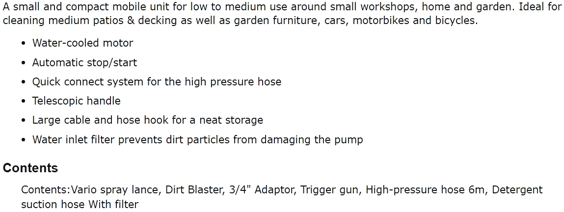 גרניק מכונת שטיפה בלחץ קרשר KARCHER K4 COMPACT 1800W
